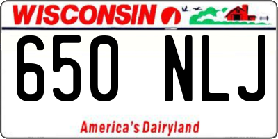 WI license plate 650NLJ