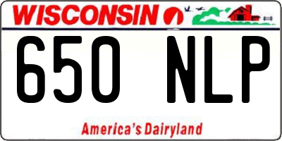 WI license plate 650NLP