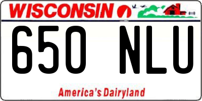 WI license plate 650NLU