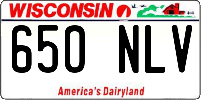 WI license plate 650NLV