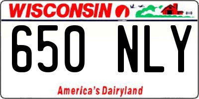 WI license plate 650NLY