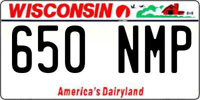 WI license plate 650NMP
