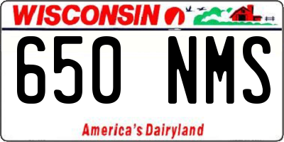 WI license plate 650NMS