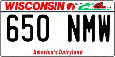 WI license plate 650NMW