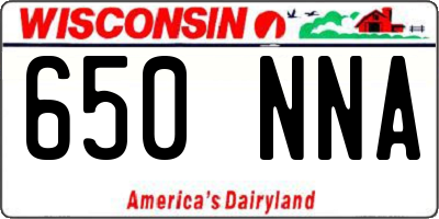 WI license plate 650NNA