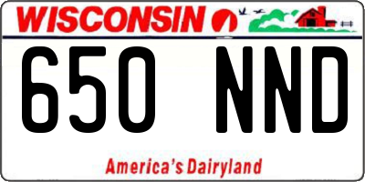 WI license plate 650NND