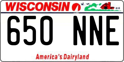 WI license plate 650NNE