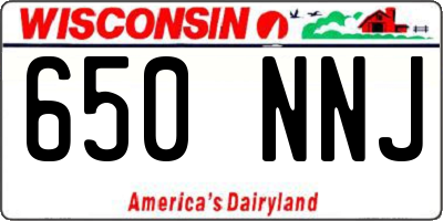 WI license plate 650NNJ