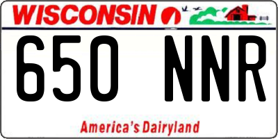 WI license plate 650NNR