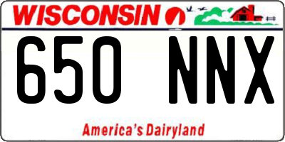 WI license plate 650NNX