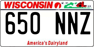 WI license plate 650NNZ