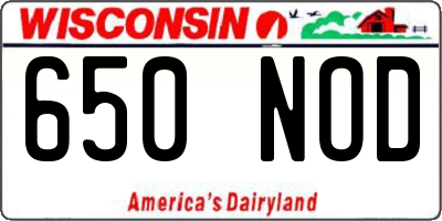 WI license plate 650NOD