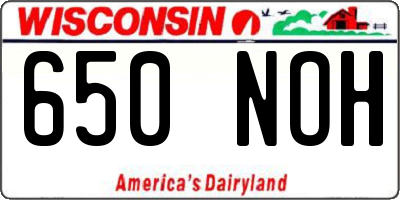 WI license plate 650NOH