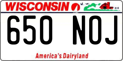 WI license plate 650NOJ