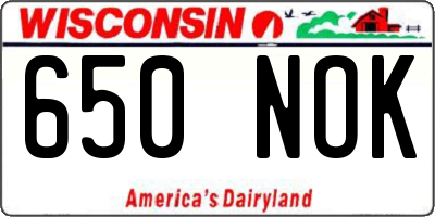 WI license plate 650NOK