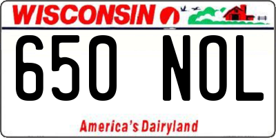 WI license plate 650NOL