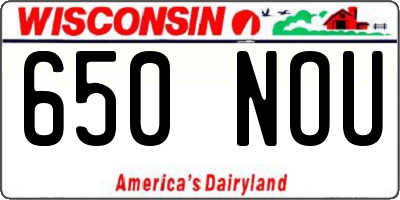 WI license plate 650NOU