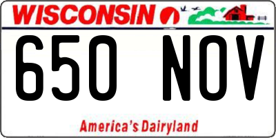 WI license plate 650NOV