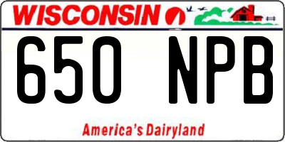 WI license plate 650NPB