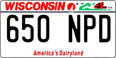 WI license plate 650NPD