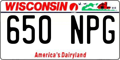 WI license plate 650NPG