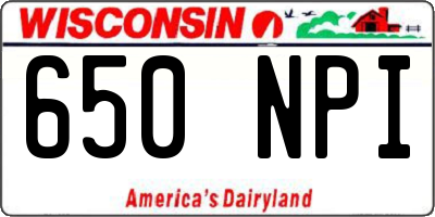 WI license plate 650NPI