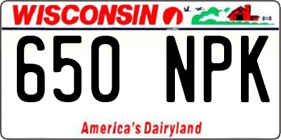 WI license plate 650NPK