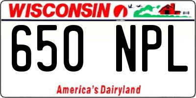 WI license plate 650NPL