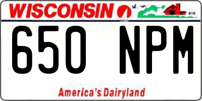 WI license plate 650NPM