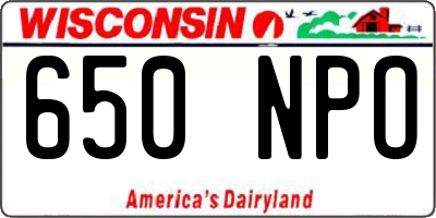WI license plate 650NPO