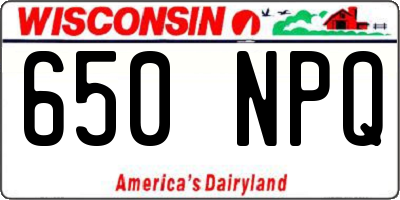 WI license plate 650NPQ