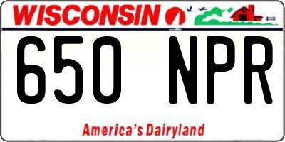 WI license plate 650NPR