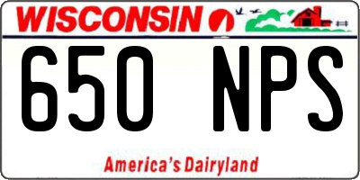 WI license plate 650NPS