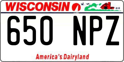 WI license plate 650NPZ