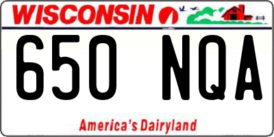WI license plate 650NQA