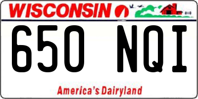 WI license plate 650NQI