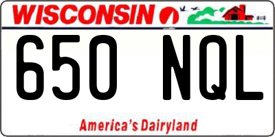 WI license plate 650NQL