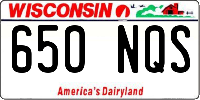 WI license plate 650NQS