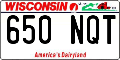 WI license plate 650NQT