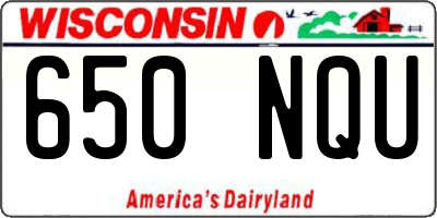 WI license plate 650NQU