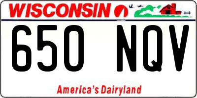 WI license plate 650NQV