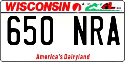 WI license plate 650NRA