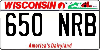 WI license plate 650NRB