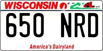 WI license plate 650NRD