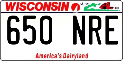 WI license plate 650NRE