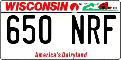 WI license plate 650NRF