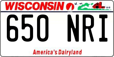 WI license plate 650NRI