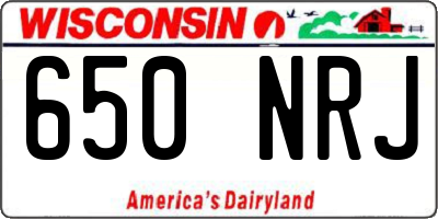 WI license plate 650NRJ