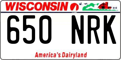 WI license plate 650NRK