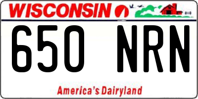 WI license plate 650NRN